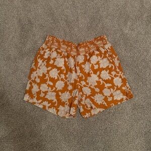 Briggs High Waist Orange Floral Shorts